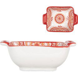 Clayre & Eef Kom Wit Rood Keramiek