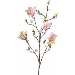 Kunstbloem - Magnolia - op tak - 105 cm - roze - sierbloemen - Kunstbloemen