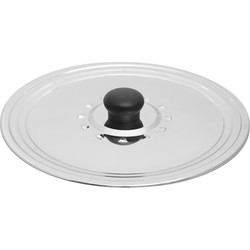 Universele RVS spatdeksel/pannendeksel met stoomuitlaat voor pannen van 22/24/26 cm - Pannendeksels