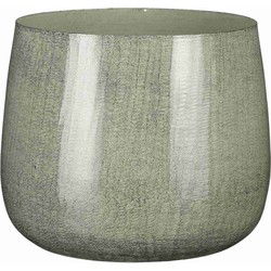 Mica Decorations Bloempot Benson - 24x24x22 cm - Ijzer - Lichtgrijs