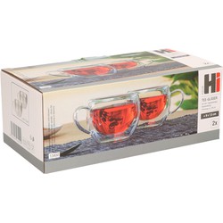 Theeglazen/koffieglazen -2x - dubbelwandig - 250 ml/25 cl - Koffie- en theeglazen