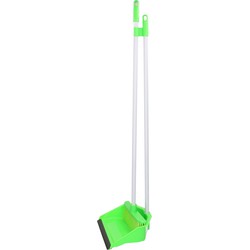 Camping/outdoor lange stoffer en blik op steel groen 87 cm - Stoffer en blik