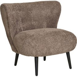 Fauteuil Bouclé Bruin - Zithoogte 45cm - 78x70x73cm - Covelo