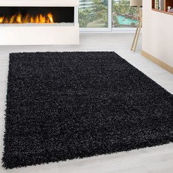 Tapijtenloods Basic Shaggy vloerkleed Antraciet Hoogpolig- 60x110 CM