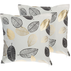 LOTUS  - Sierkussen set van 2 - Wit - 45 x 45 cm - Katoen