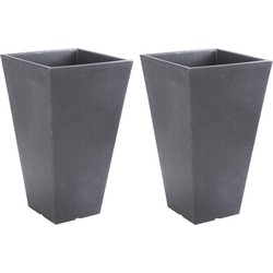 Set van 2x stuks donker grijze buiten plantenpotten 55 cm - Plantenpotten