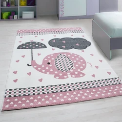 Kids Kinderkamer Olifant Roze vloerkleed - - 80 X 150 CM