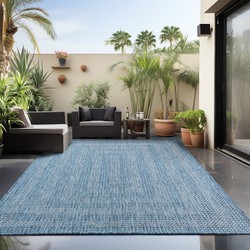 Skanda Home Outdoor - Binnen en Buiten Vloerkleed - Uni Design - Blauw - Tapijt voor Tuin Terras Balkon- 240x340 CM