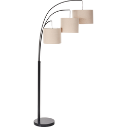 Beliani CARONI - Staande lamp-Beige-IJzer, Linnen