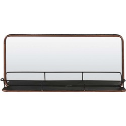 Light&living Spiegel met plank 90x16,5x40,5 cm SELF tin koper