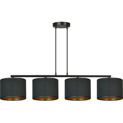 minimalistische hanglamp Amato Zwart 4-lichts