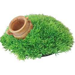 Plastic Green Moss met pot met uitstromer 21x9.5 cm - Gebr. de Boon