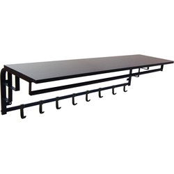 Furnilux - Kapstok 110x30x27 cm - XXXL Wand kapstok De Luxe -FAMILIE Kapstok - Hoedenplank met 8 Haken - Industrieel Bruin