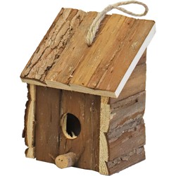 Nestkast/vogelhuisje hout naturel bruin 9 x 11 x 16 cm - Vogelhuisjes
