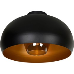 Zwart met donkergoud retro halfronde plafondlamp 38 cm Ø E27