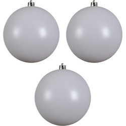 3x Grote raam/deur/kerstboom decoratie winter witte kerstballen 14 cm mat - Kerstbal