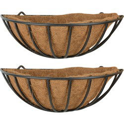 Esschert Design Plantenmand - 2x - hangend - metaal - 50 x 19 cm - Plantenbakken