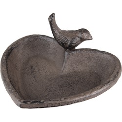 Clayre & Eef Vogelvoederbak  16x14x8 cm Bruin Ijzer Hartvormig
