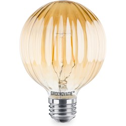 Groenovatie E27 LED Filament Geribbeld Goud Globelamp 4W Extra Warm Wit Dimbaar