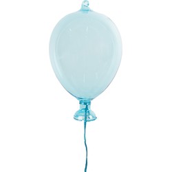 Clayre & Eef Decoratie Hanger Ballon Ø 7x14 cm Blauw Glas