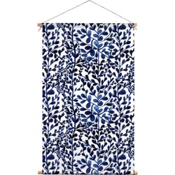 Textielposter Delfts Blauwe Bladeren