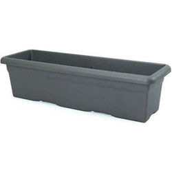 PLASTIKEN Rechthoekige plantenbak - 100 X 44 cm - Antraciet