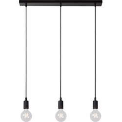 Lucide Verstelbare Hanglamp Fix Multiple 3-Lichts L75 x B8 cm - Siliconen Zwart