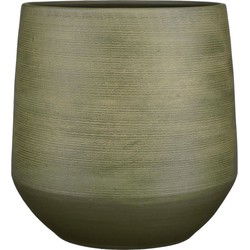 Mica Decorations Evora Bloempot - 40x40x39 cm - Terracotta - Groen