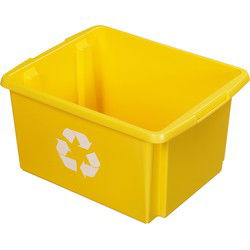 Sunware Opslagbox - kunststof - 32 L - geel - 45 x 36 x 24 cm - Opbergbox