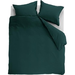 Ambiante Dekbedovertrek Uni Cotton Dark Green-2-persoons (200 x 200/220 cm)