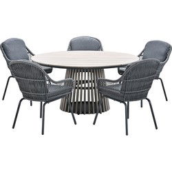 Garden Impressions Yima tuinset 6-delig - Annie tuintafel Ø148x72 cm