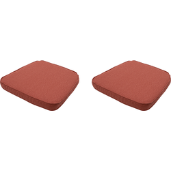 Madison - Wickerkussen 48x48 - Oranje - Beige Recycled Canvas - 2 Stuks
