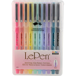 Marvy Uchida Marvy Uchida Le Pen Fineliner Set Pastel 0,3mm 10 stuks