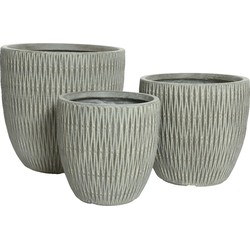 James Planter set van 3 Fibre Clay Grijs