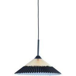 Light & Living - Hanglamp Ø45x17 cm PLEATED zwart+naturel
