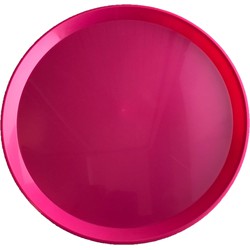 Roze rond dienblad/serveerblad van kunststof 34 cm - Dienbladen