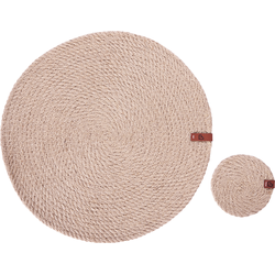 Beliani MUNTRIES - Placemats en onderzetters-Natuurlijk-Jute
