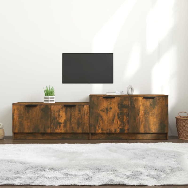 Prolenta Premium Tv-meubel 158,5x36x45 cm bewerkt hout gerookt eikenkleurig - 