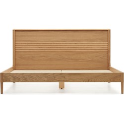 Kave Home - Lenon bed in hout en eikenfineer voor matras 160 x 200 cm FSC MIX Credit