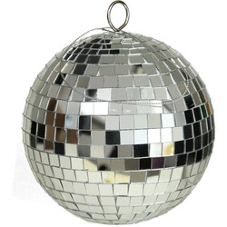 Othmar Decorations disco kerstballen - zilver - 15 cm - kunststof - Kerstbal