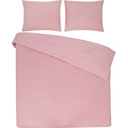 DoubleDry Dekbedovertrek Uni - 100% natuurlijk katoen - 200x200/220 - licht roze