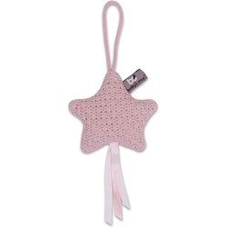 Baby's Only Gebreide decoratie hanger ster Robust - Decoratieve accessoires - Oud Roze - Met ophanglusje