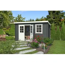Outdoor life blokhut Amira Carbon Grey-Wit, 380 x 175 cm