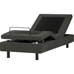 DUKE II - Eenpersoonsbed - Donkergrijs - 90 x 200 cm - Polyester
