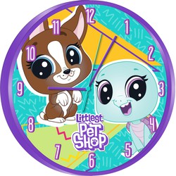 Paarse klok van Littlest Pet Shop voor kinderen 25 cm - Wandklokken