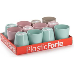 Plasticforte Drinkglazen - 12x - gekleurd - kunststof - 400 ml - Drinkglazen