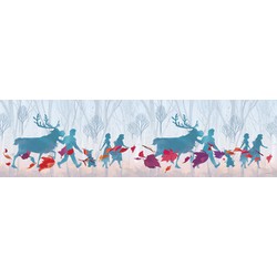 Disney zelfklevende behangrand Frozen blauw, paars en oranje - 10 x 500 cm - 600053