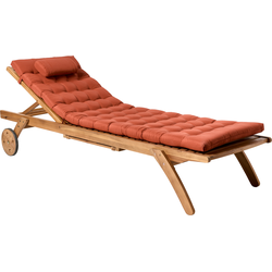 Beliani CESANA PREMIUM - Tuinligstoel-Lichte houtkleur-Acaciahout