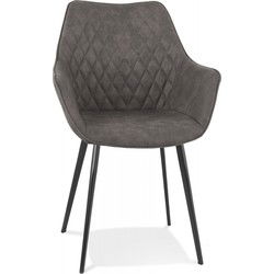Stoel met armleuningen CHIGI 61x63x80 cm Grijs