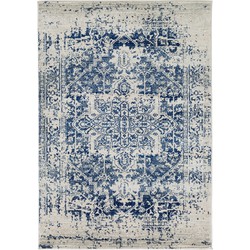 Vintage Oosters Tapijt JULIETTE - Blauw/Wit - 140x200 cm